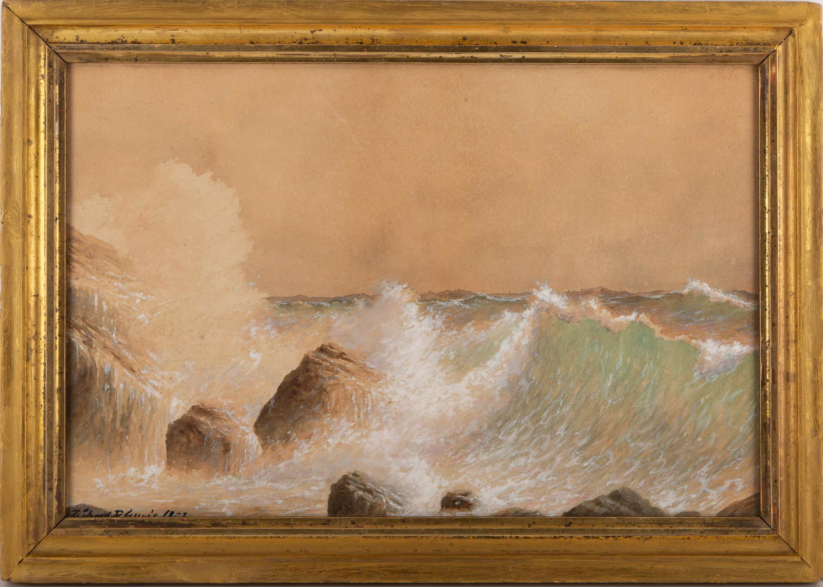 Edmund Darch Lewis (1835 - 1910) PA Artist Watercolor: Title: Seascape Medium: Watercolor On Paper Size: 12 x 18 inches Frame: 15 x 21 inches Age: Antique Condition: Great Overall Signature: Lower Left Artist: Edmund Darch Lewis (1835 - 1910) Edmund Darch