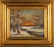 Vintage G. Whitman Impressionist Oil "Winter Scene"