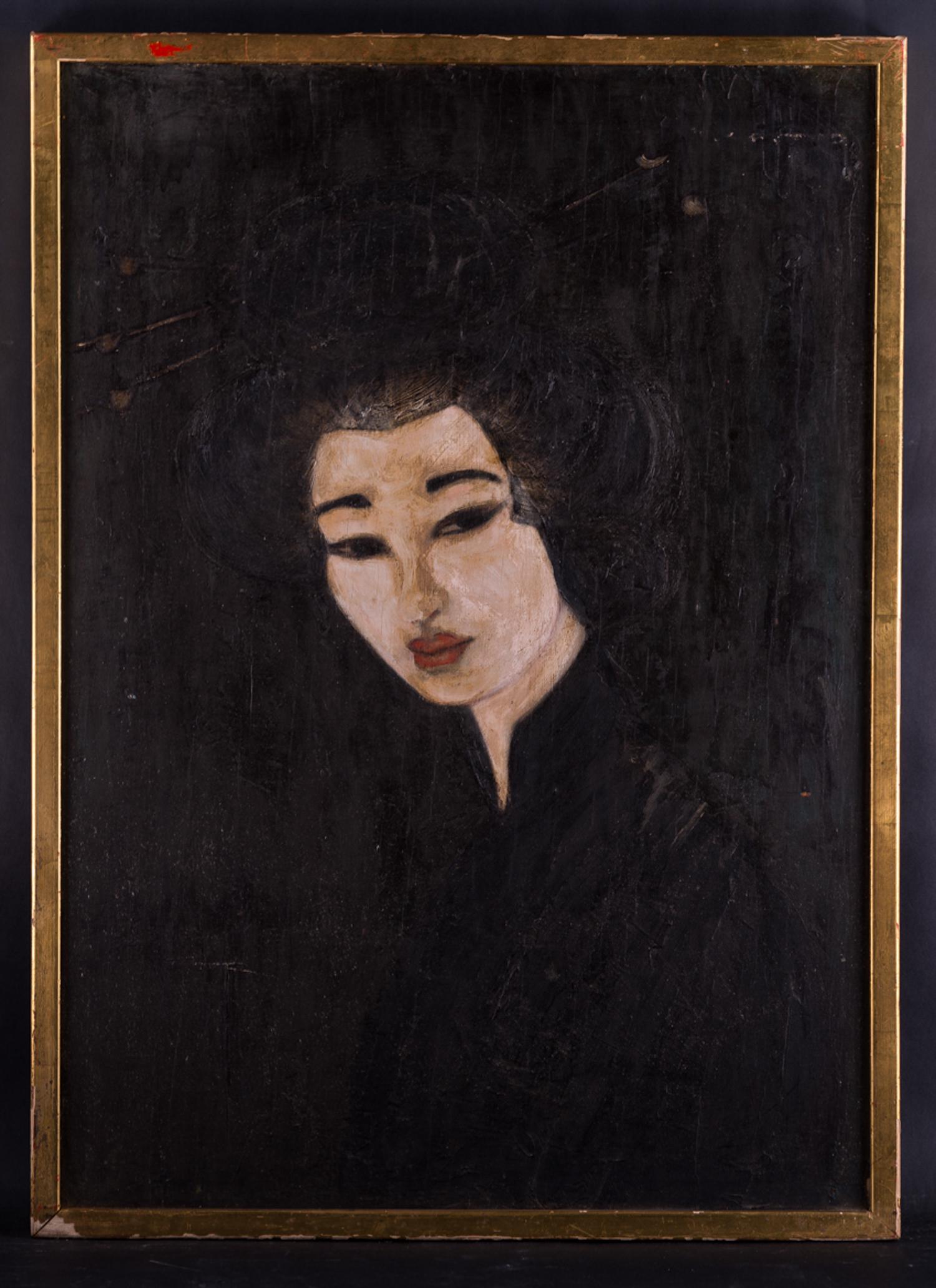 Large Early Twentieth Century Modernist Oil on Wood (1 of 10)