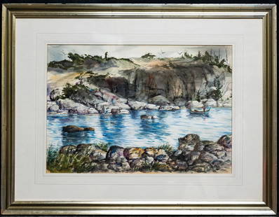 Ogden Minton Pleissner (1905-1983) Watercolor: Ogden Minton Pleissner (1905 - 1983) was active/lived in Vermont, New York. Ogden Pleissner is known for Fishing-hunting genre and landscape painting. Medium: Watercolor on paper Size: 15" x 22" 