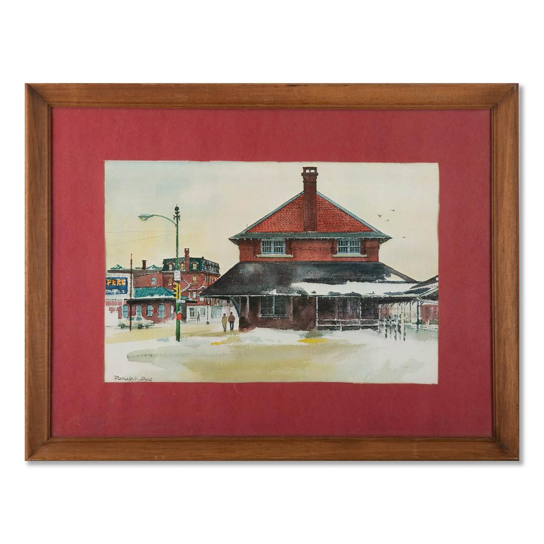 Vintage Impressionist Print "Small Town": Title: Small Town Medium: Print Painting Size: 12" x 18" Frame Size: 20.5" x 26.5" Age: Vintage Condition: This artwork is in great condition. Artist: Ranulph Bye Great for collection or home decorati