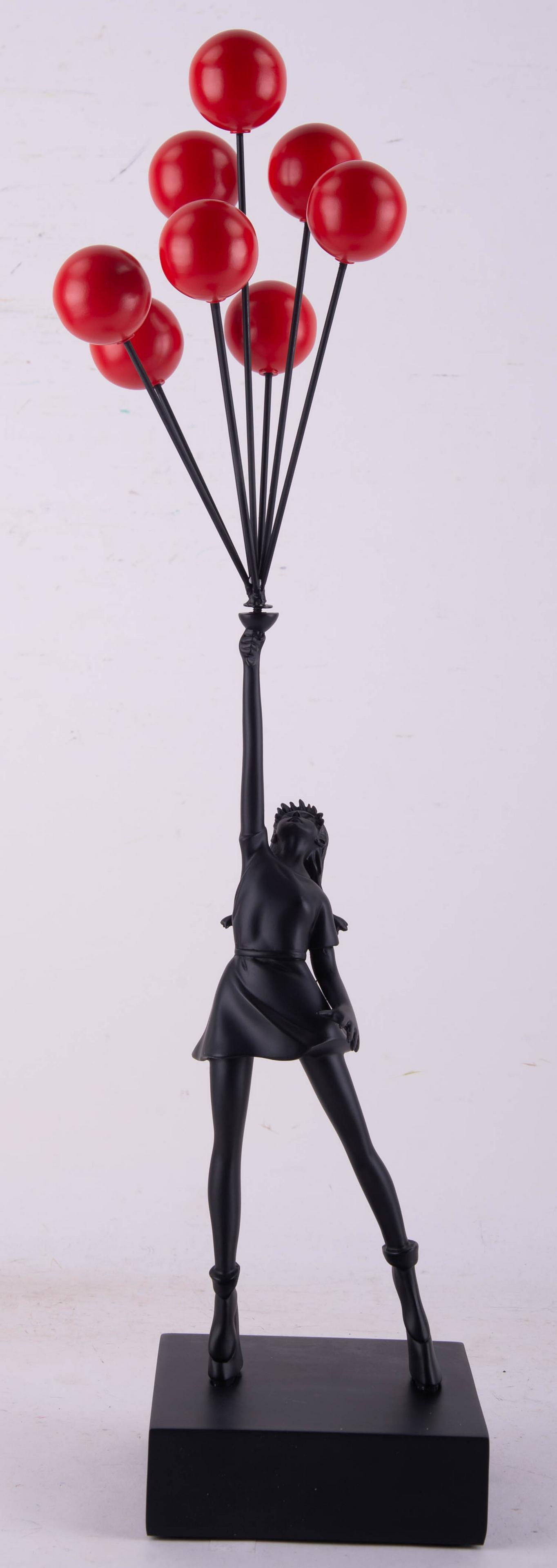 Contemporary Black Resin Figurine "Flying Balloon Girl" (1 of 6)