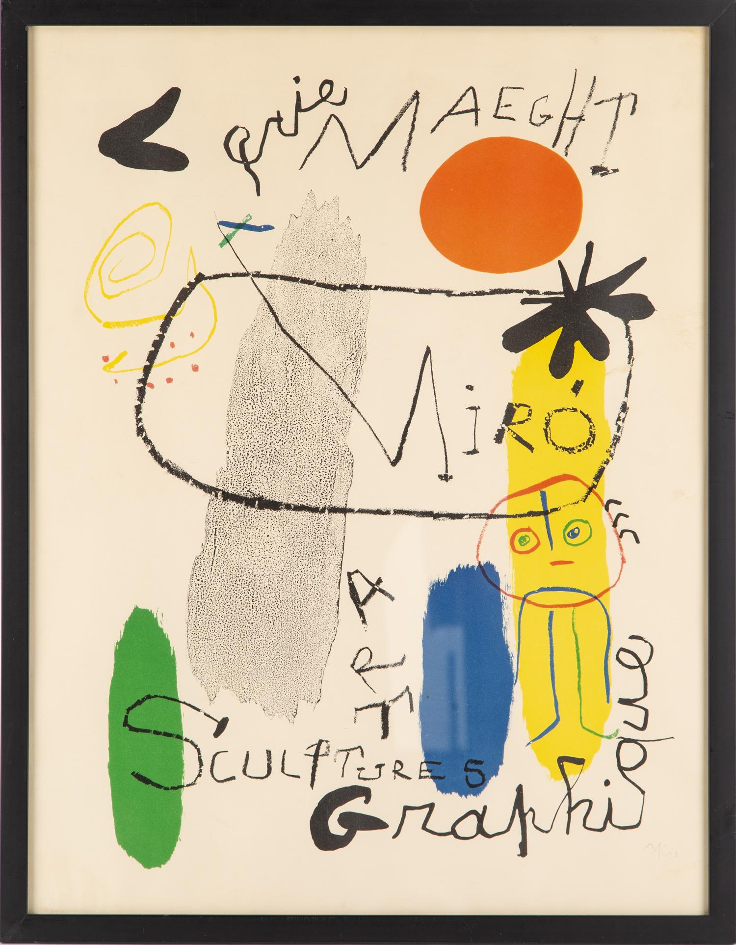 Joan Miro Colour Lithograph "Sculptures- Art Graphique' Exhibition" (1 of 8)