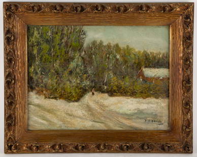 Theodore Clement Steele (1847 - 1926)Indiana, California.: Theodore Clement Steele (1847 - 1926)Indiana, California. Medium: Oil on board Frame Size: 20" x 16" Size: 12" x16 " signed: Condition: great, no visible damage Provenance: Estate Collection from