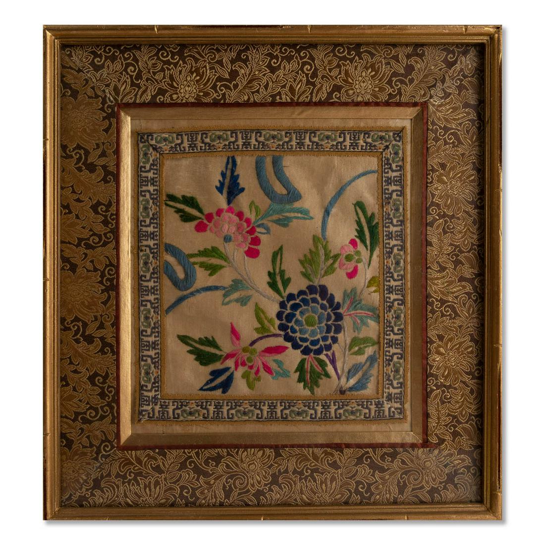 Original Chinese Embroidery "The Flower Embroidery": Title: The Flower Embroidery Medium: thread Painting Size: 7.7" x 7.5" Frame Size: 12.5" x 11.7" Age: 2000s Condition: Good, no damages seen. Artist: Unclear Great for collection or home decoration. P