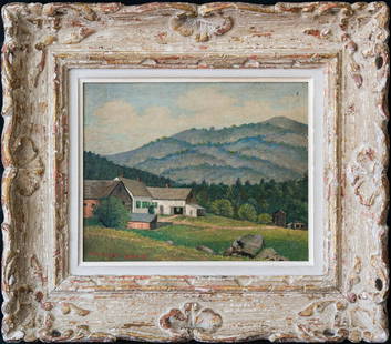 Marvin Cone (1891 - 1964) Iowa Artist Oil: Marvin Cone (1891 - 1964) was active/lived in Iowa. Marvin Cone is known for Landscape, figure, still-objects. Medium: Oil on board Size: 8" x 10" Frame Size: 14" x 16" Condition: Great, No