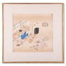 Antique Japanese Watercolor On Paper "Item Shop"