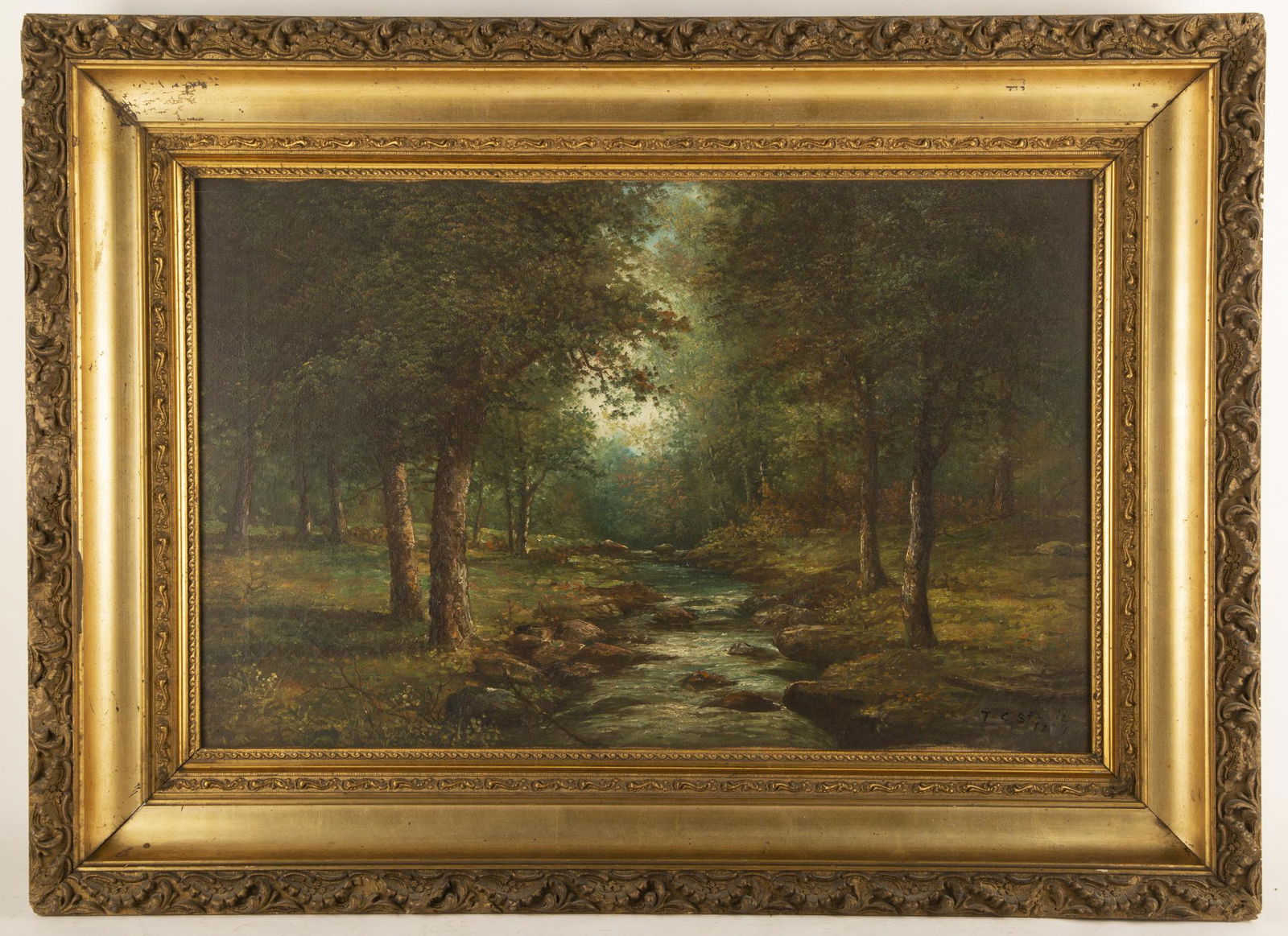 Theodore Clement Steele (1847-1926) American Artist Oil: Theodore Clement Steele (1847-1926) American Impressionist painter. Medium: Oil On Canvas Frame Size: 26" x 36" Size: 18" x 28" signed: Condition:great, no visible damage Bidders need to know All the