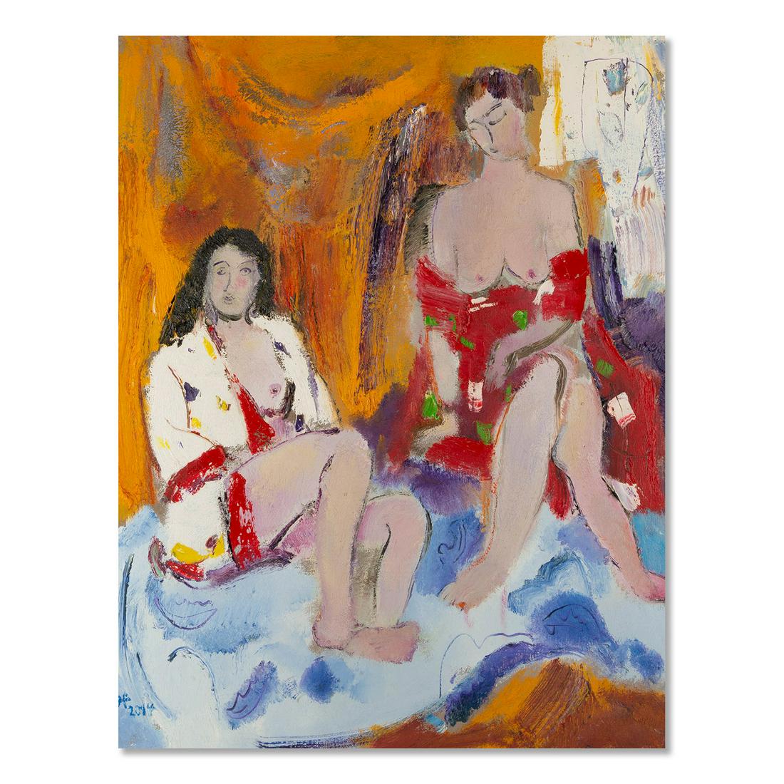 Post-Impressionist Original Oil On Canvas "Untitled": Title: Untitled Medium: Oil on canvas Size: 31.5" x 25.5" Frame: Framing options available! Age: 2000s Condition: Painting appears to be in excellent condition. Artist: Yi Tian Great for collection or