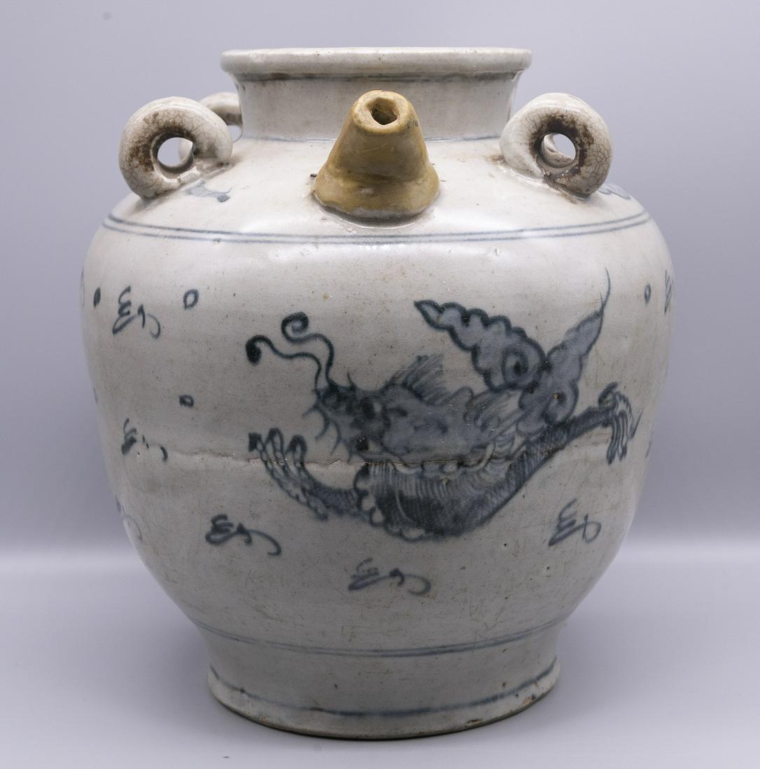 Vintage Blue And White Porcelain Vase With Wax Mark (1 of 8)