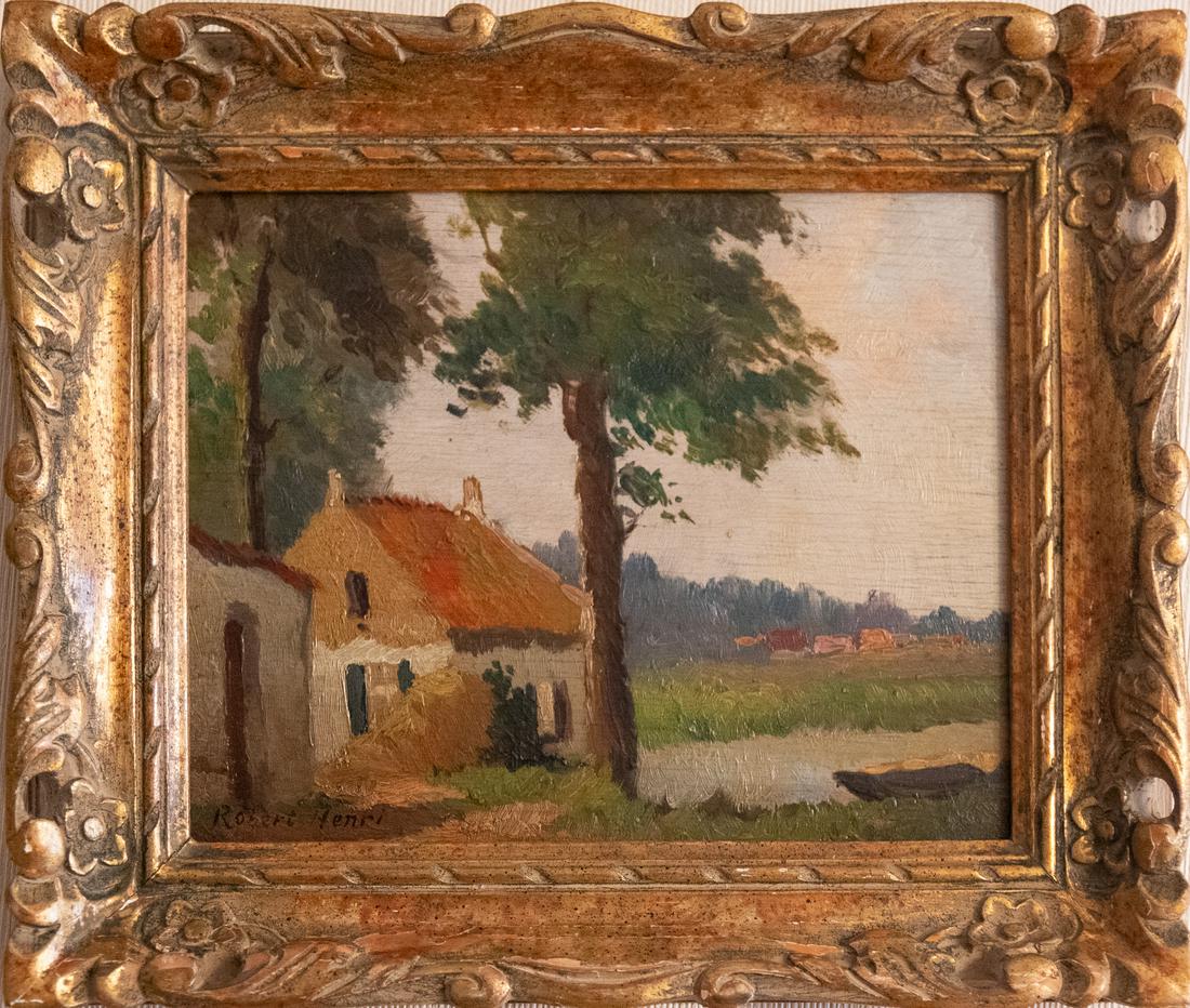 Robert Henri (1865 - 1929) Pennsylvania/Ohio Artist Oil: Robert (Henry Cozad) Henri (1865 - 1929) was active/lived in New York, Pennsylvania, Ohio. Robert Henri is known for Portrait and social realist genre painting, teaching. Medium: Oil Size: 8" x 10" Fr