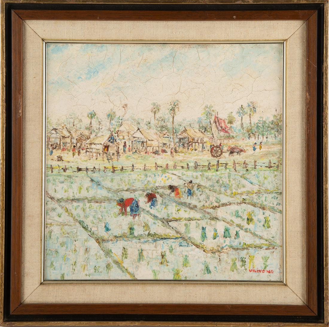 Impressionist Oil On Board "Early Spring": Title: Early Spring Medium: Oil On Board Painting Size: 11.25" x 11.25" Frame Size: 15.25" x 15.25" Age: Condition: This artwork is in great condition. Artist: Signed Artist: Vilivone Great for collec