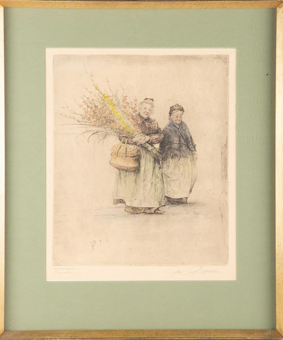 Paul Geissler Portrait Etching "Two German Woman" (1 of 9)