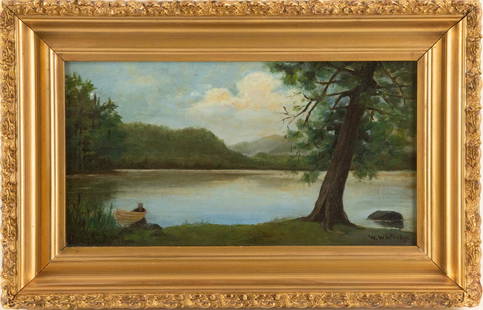 Thomas Worthington Whittredge (1820-1910) Oil On Canvas: Medium: Oil On Canvas Painting Size: 8 x 15 inches Frame Size: 12.25 x 19.25 inches Condition: This artwork is in good overall condition for its age. Signature: Signed Artist: Thomas Worthington Whitt