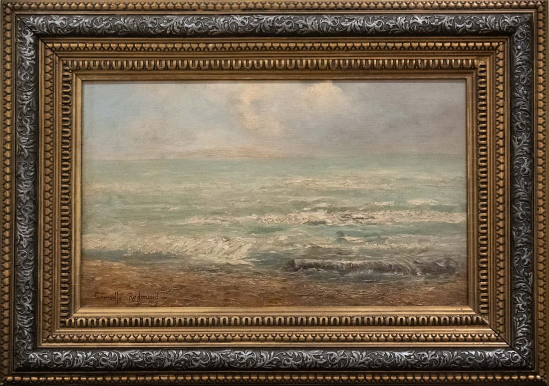 Granville Redmond (1871 - 1935) California Artist Oil On Board: Subject: Beach Scene Medium: Oil On Board Size: 12 x 20 inches Frame: 19 x 27 inches Condition: Great overall condition Signature: Signed lower left Granville Redmond (1871 - 1935) Granville Redmon