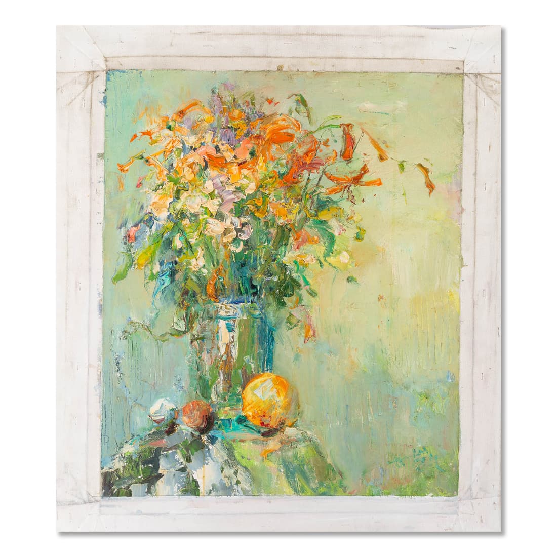 Shikai Guan Impressionist Original Oil Painting "The Beauty Of Wild Flower": Title: The Beauty Of Wild Flower Medium: Oil on canvas Size: 23.5 x 19.5 inches Frame: Framing options available! Condition: The painting appears to be in excellent condition. Year: 2000 Circa Artist: