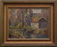 Grant Wood (1891 - 1942) Iowa Artist Oil On Board