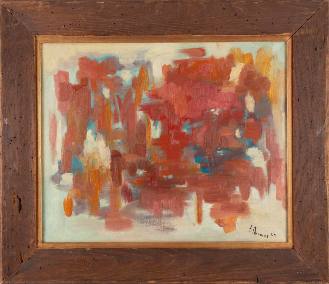 Alma Woodsey Thomas (1891 - 1978) District Of Columbia: Alma Woodsey Thomas (1891 - 1978) was active/lived in District Of Columbia. Alma Thomas is known for Non objective-optical imagery painting, teaching. Red Rhythm Medium: Oil on canvas Style: Abstract