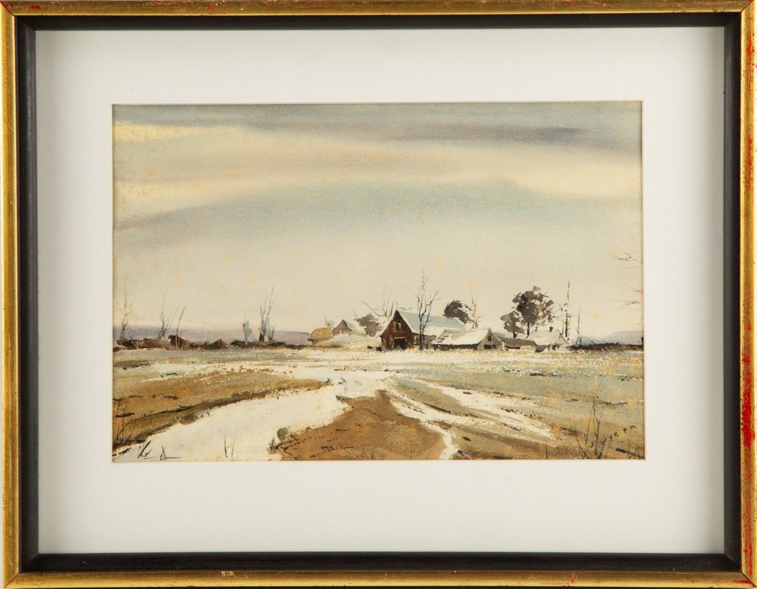 James Browning Wyeth (1946-) Landscape Watercolor (1 of 9)