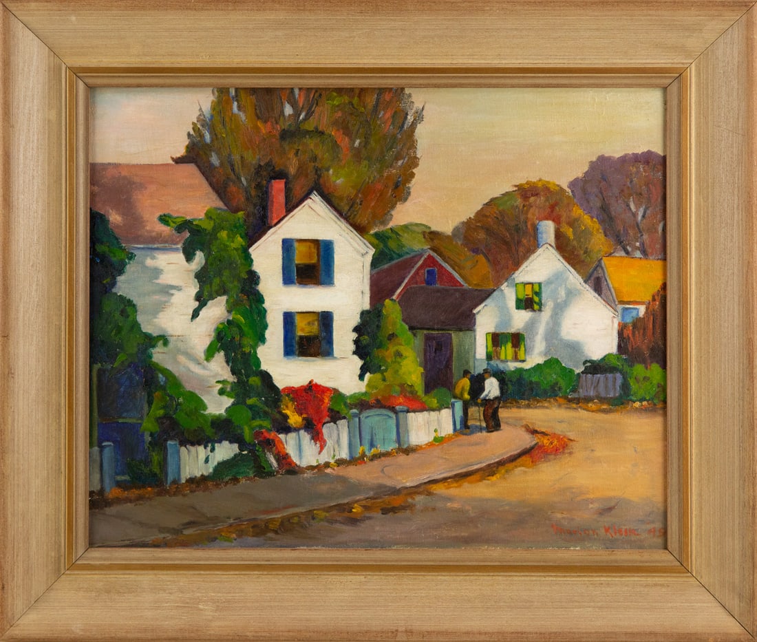 Marion Klein Landscape Oil On Canvas: Medium: Oil On Canvas Painting Size: 16 x 20 inches Frame Size: 21.5 x 25.25 inches Condition: This artwork is in good overall condition for its age. Signature: Signed Artist: Marion Klein CO2310095 B