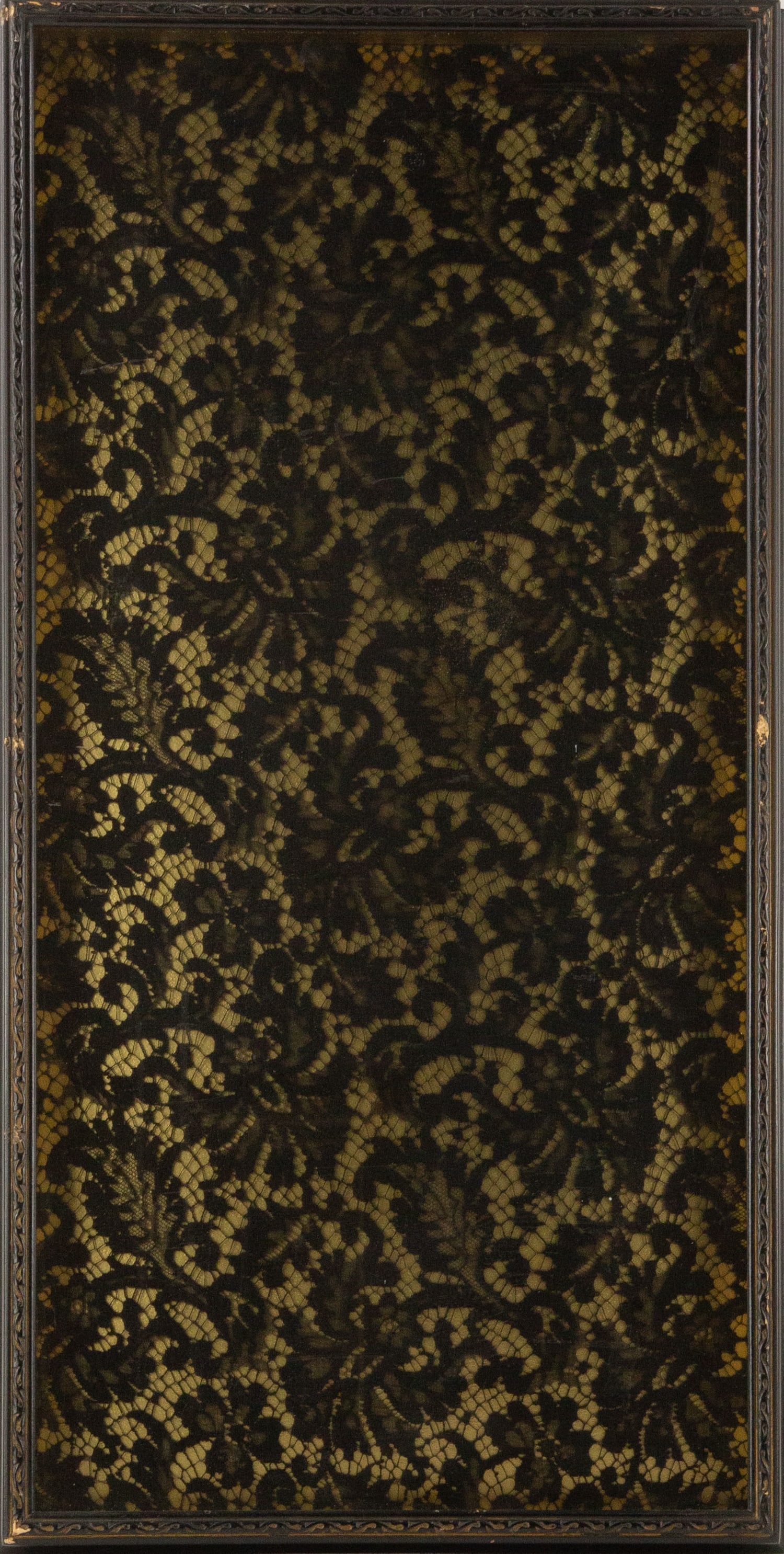 Framed Textile Art Lace With Plants Pattern (1 of 5)