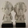 2 German Porcelain Busts. Wolfgang Amadeus Mozart And Ludwig van Beethoven