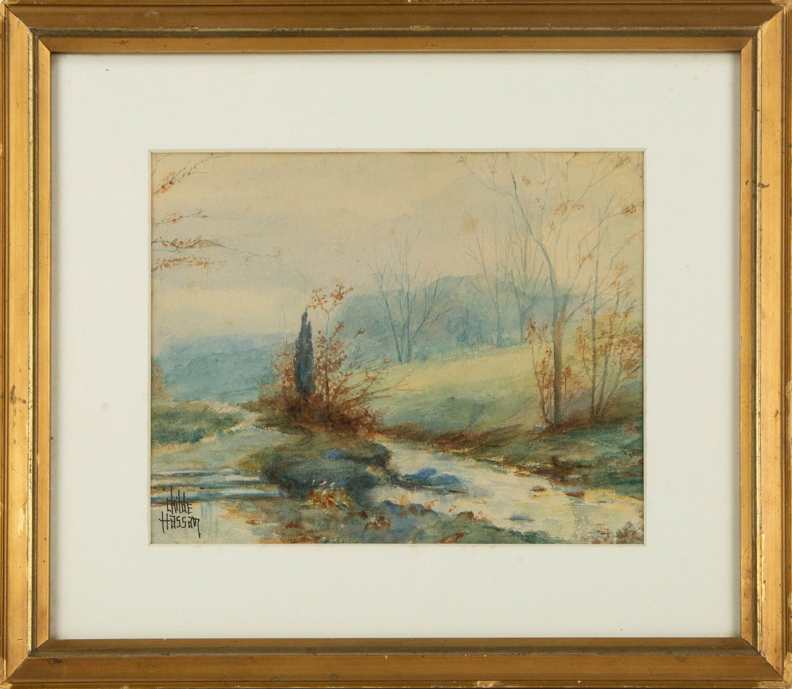 Frederick Childe Hassam ( American, 1859 - 1935 ) Landscape Watercolor (1 of 13)