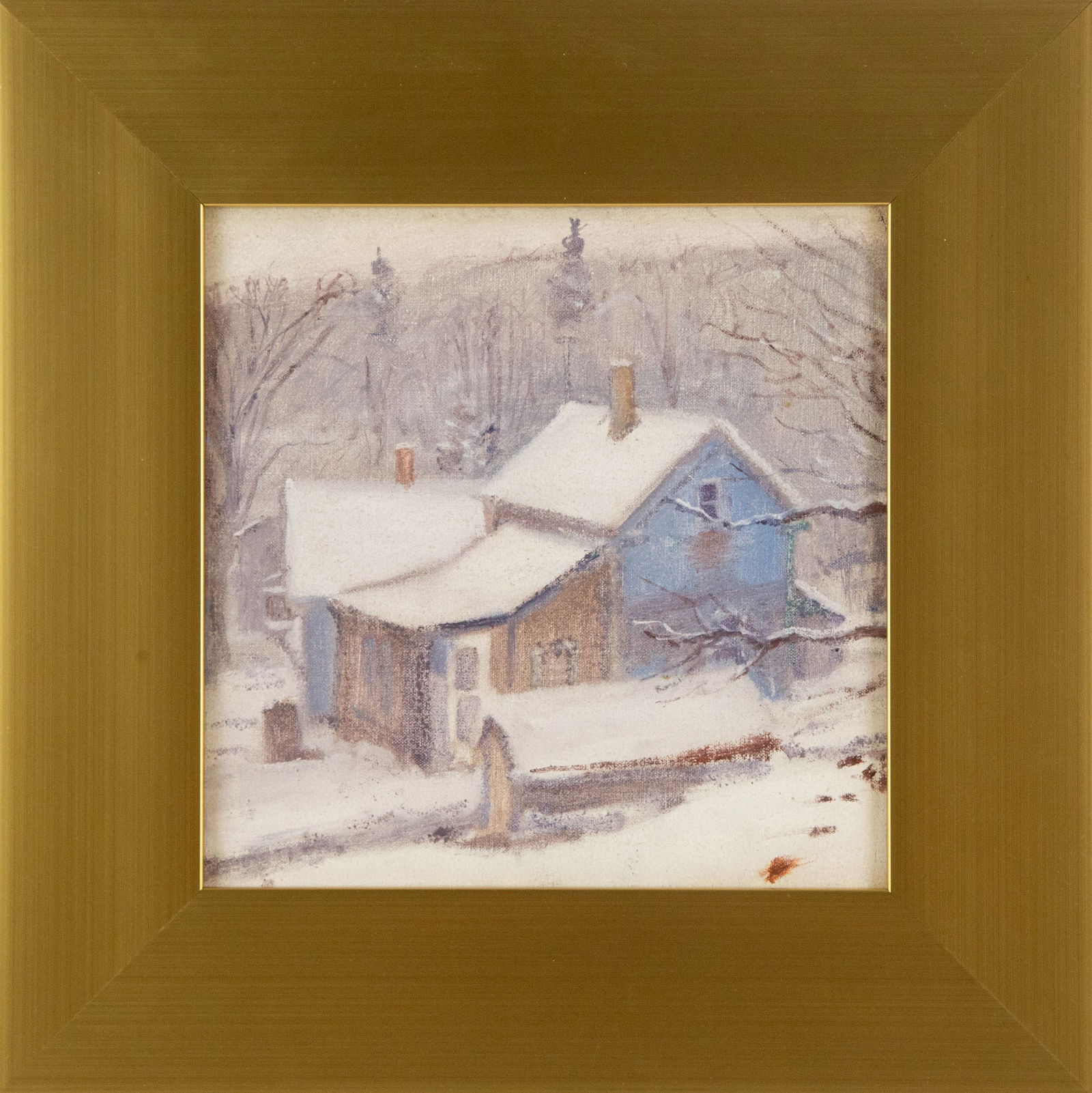 Signed Guy Carleton Wiggins NA "Stonington, MAINE Snow Storm" Landscape Oil On Board: Medium: Oil On Board Painting Size: 10 x 10 inches Frame Size: 15.25 x 15.25 inches Condition: This artwork is in good overall condition for its age. Signature: Signed Guy Carleton Wiggins Artist: Guy