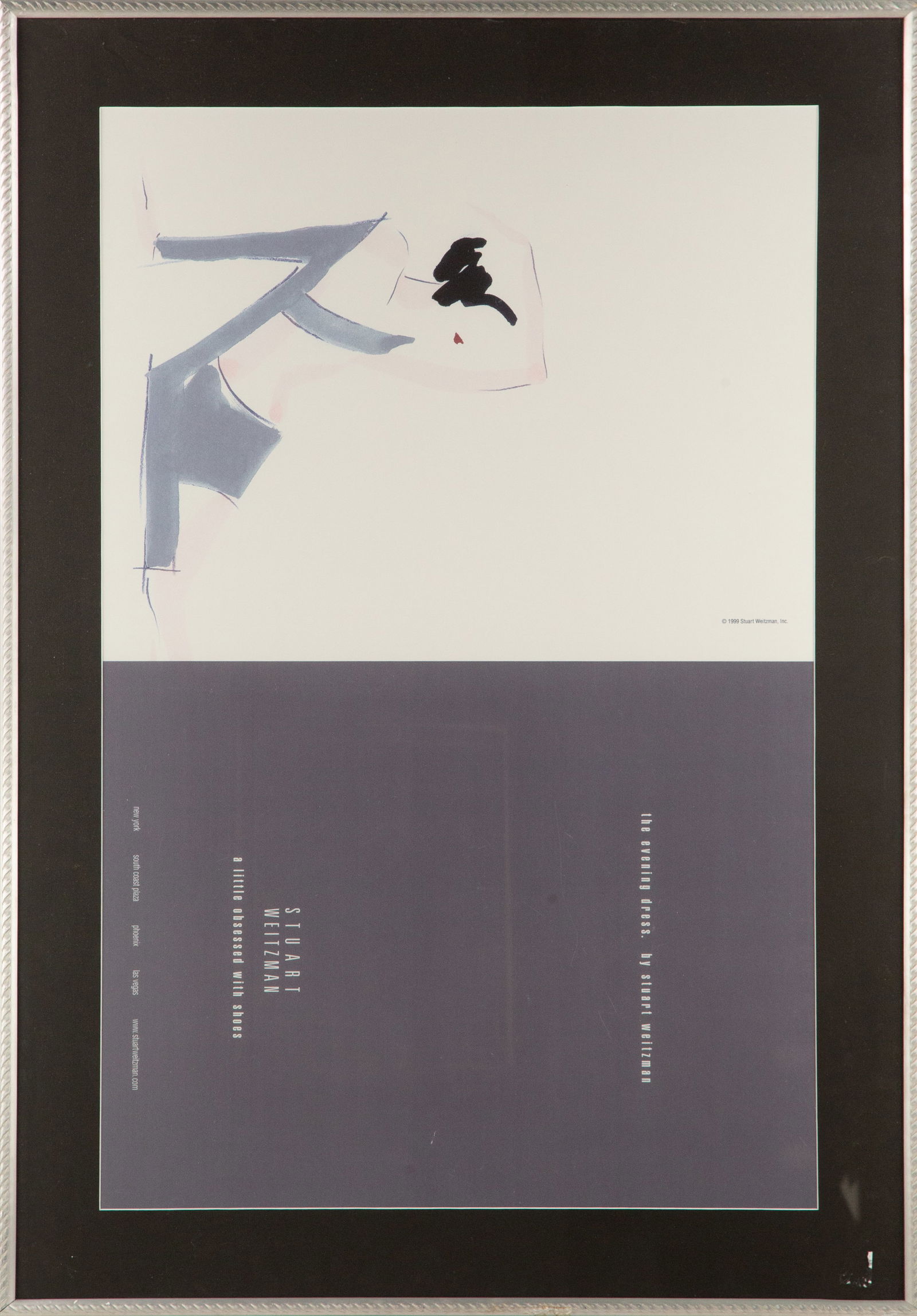 Portrait Poster "Stuart Weitzman Exhibition II": Title: Stuart Weitzman Exhibition II Medium: Poster Painting Size: 23" x 34" Frame Size: 29" x 41" Condition: This artwork is in good overall condition for its age. Signature: Unsigned Artist: Unclear
