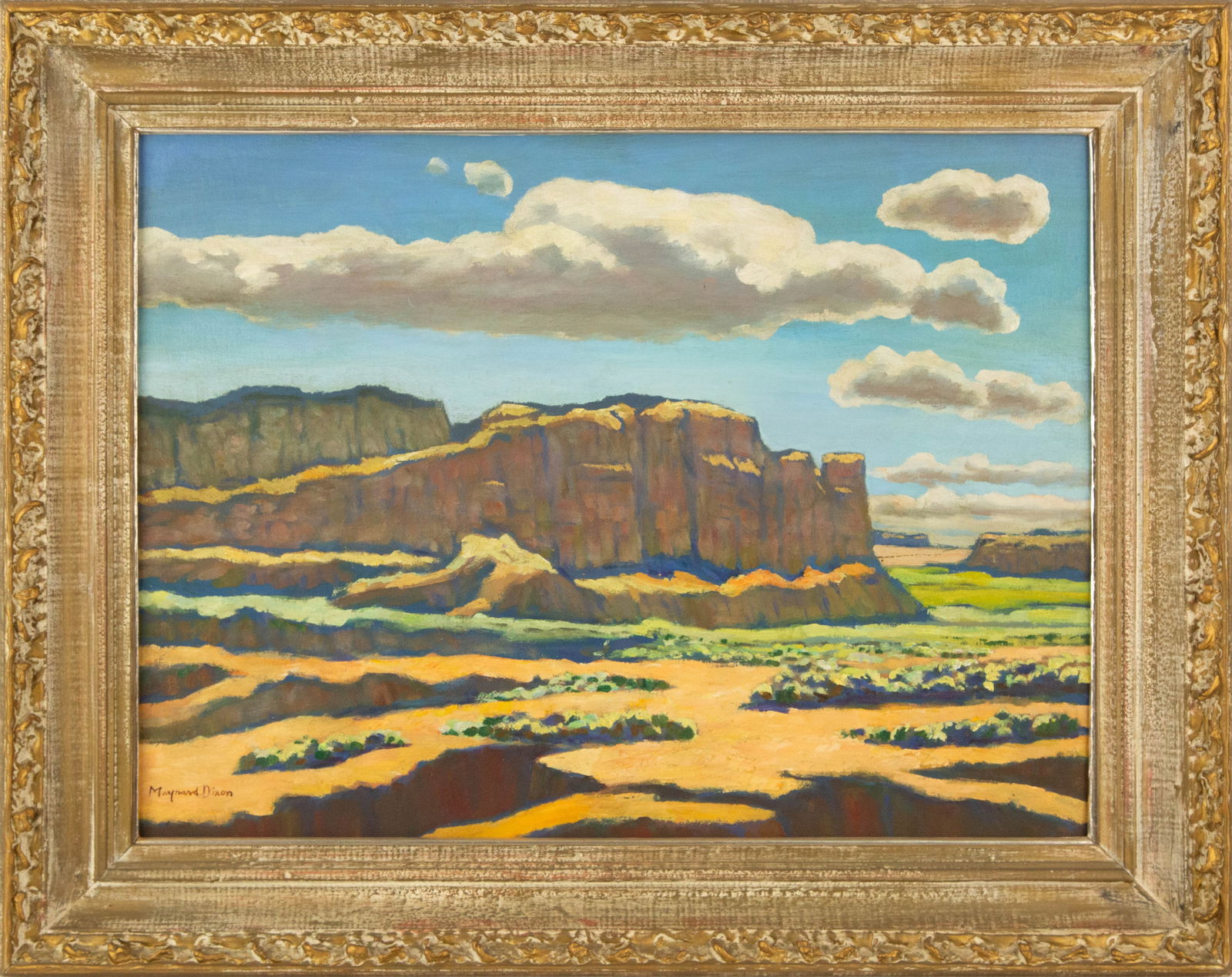 Maynard Dixon ( American, 1875 -1964 ) Landscape Oil On Board: Medium: Oil On Board Painting Size: 18 x 24 inches Frame Size: 23 x 29 inches Condition: This artwork is in good overall condition for its age. Signature: Signed Artist: Maynard Dixon ( American, 1875