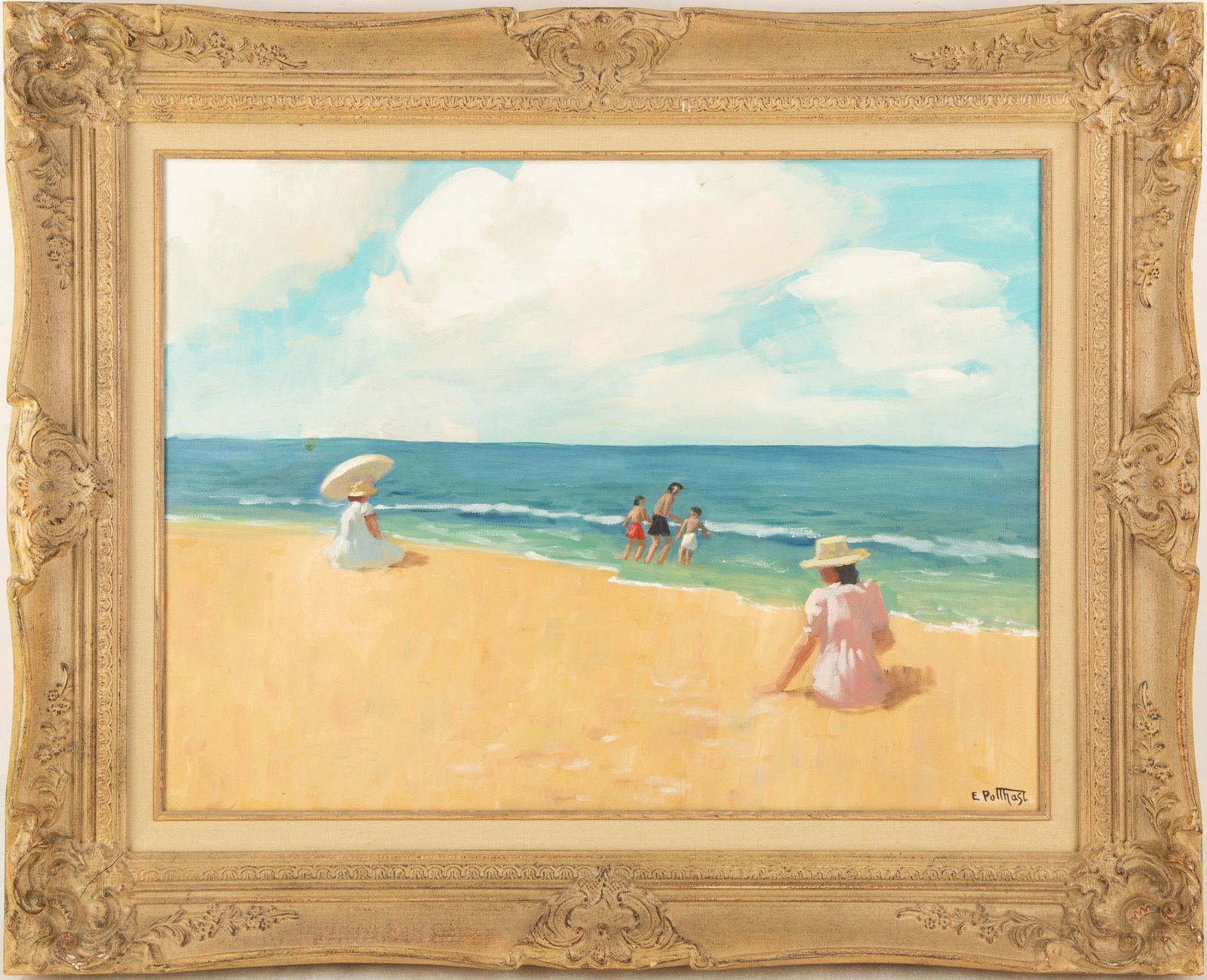 Attributed to Edward Henry Potthast ( American, 1857 - 1927 ) Landscape Oil On Canvas: Medium: Oil On Canvas Painting Size: 18 x 24 inches Frame Size: 25 x 31 inches Condition: This artwork is in good overall condition for its age. Signature: Signed Artist: Attributed to Edward Henry Po