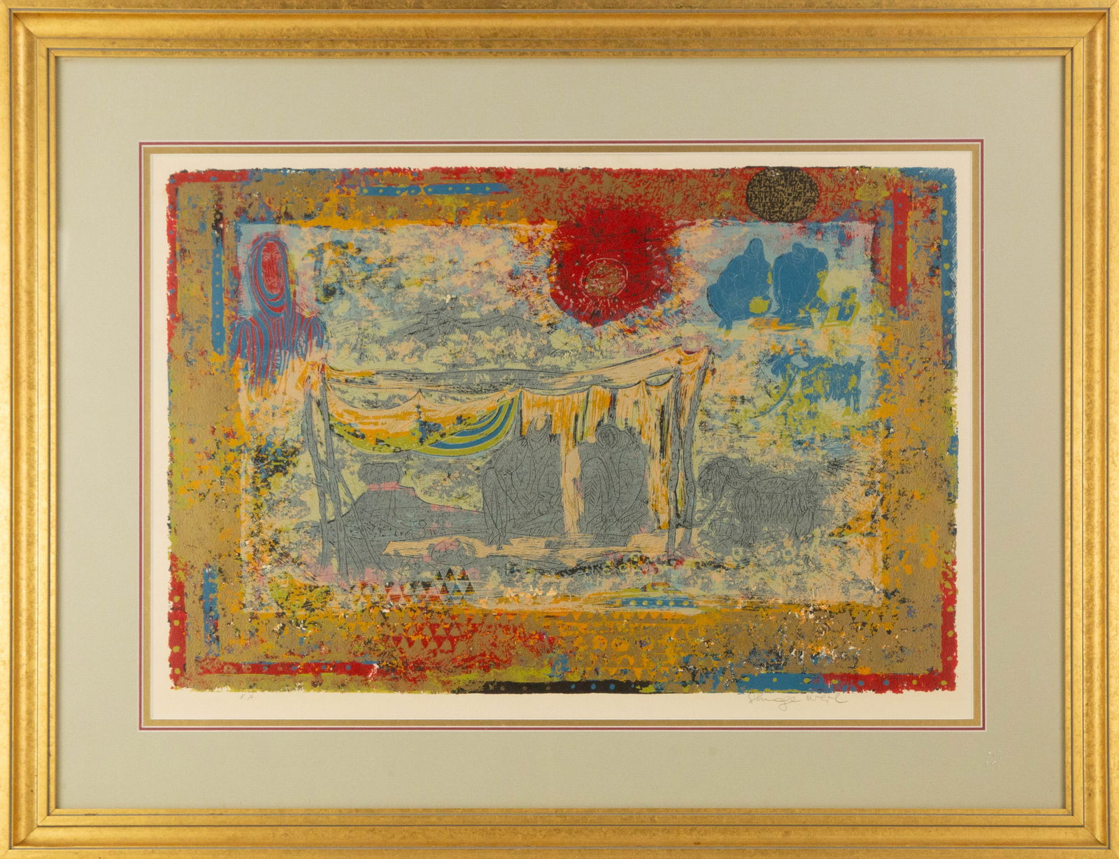 Shraga Weil ( Israelites, 1918 - 2009 ) Contemporary Art Lithograph "People Of The Scrolls": Title: People Of The Scrolls Medium: Lithograph Painting Size: 18" x 25" Frame Size: 26" x 34" Condition: This artwork is in good overall condition for its age. Signature: Signed Artist: Shraga Weil (