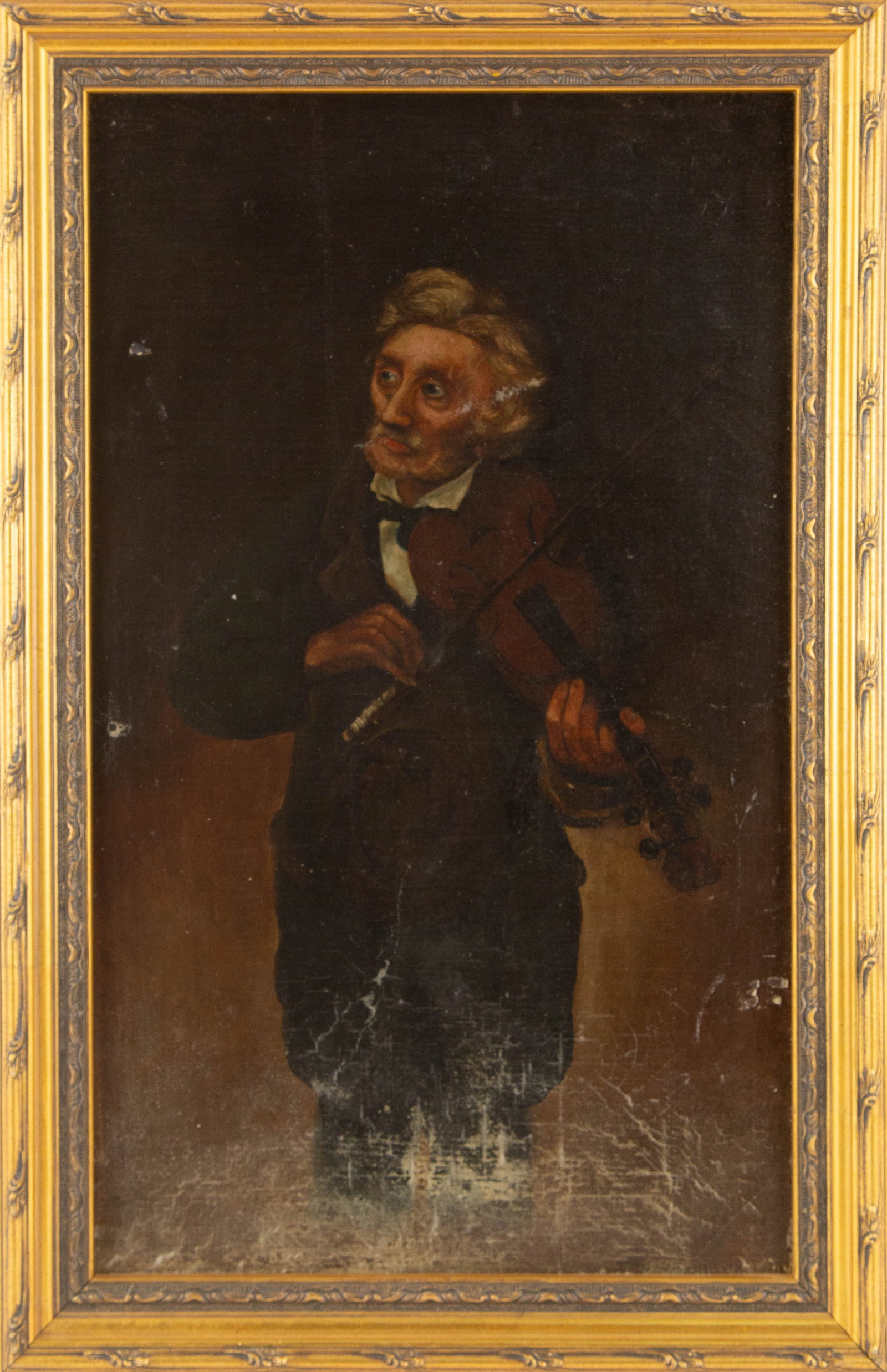 "Man Playing Violin" Oil On Canvas Portrait (1 of 9)