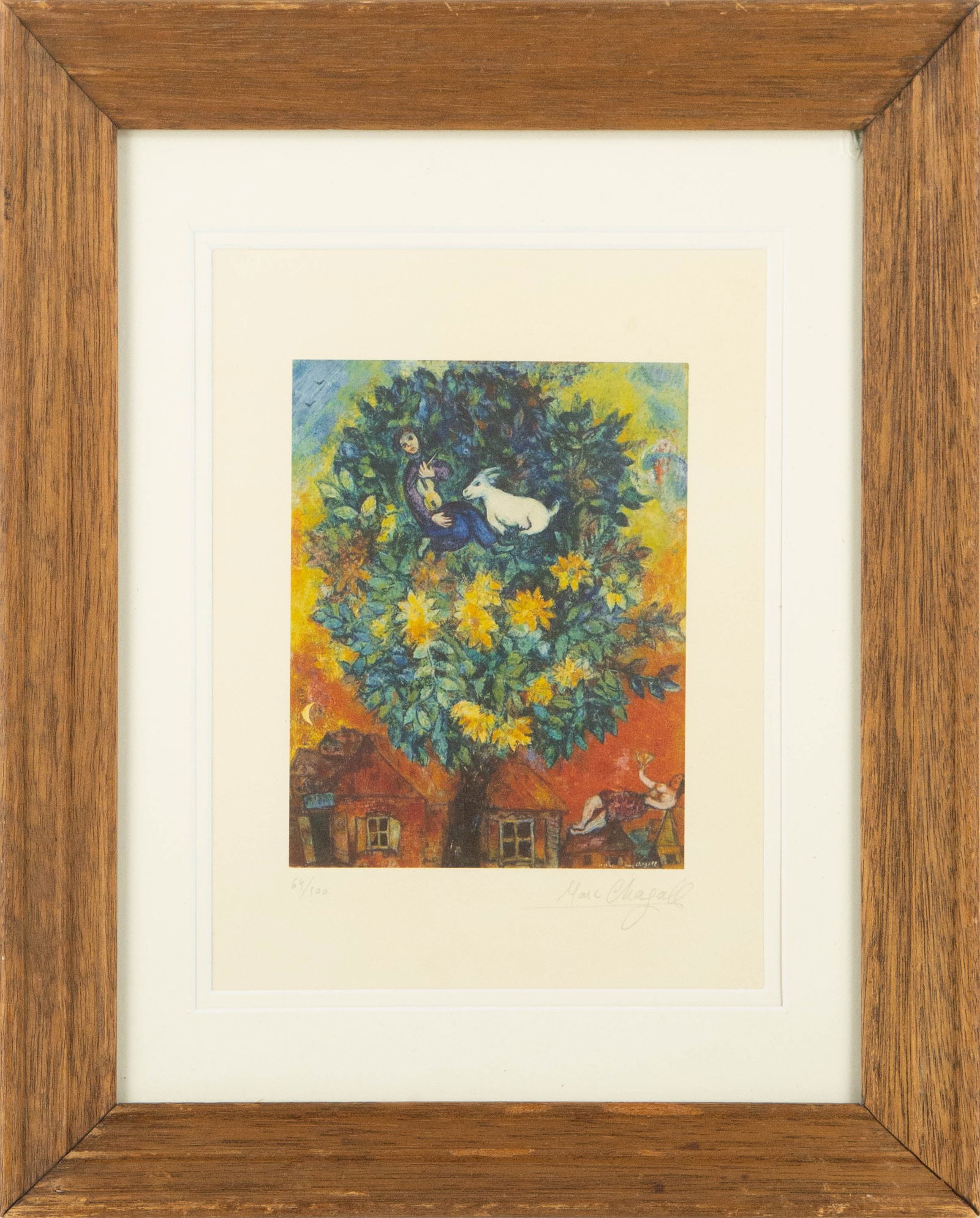 Marc Chagall ( Russian-French, 1887 - 1985 ) "Autumn In The Village" Limited Edition Lithograph (1 of 14)