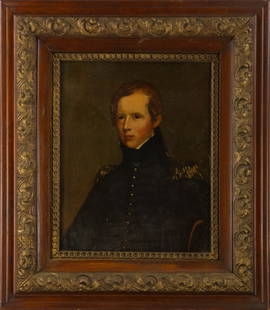 After Thomas Sully Portrait Print "Major John Biddle": Title: Major John Biddle Medium: Print Painting Size: 9.5" x 14" Frame Size: 15" x 19.5" Condition: This artwork is in good overall condition for its age. Signature: Unsigned Artist: After Thomas Sull
