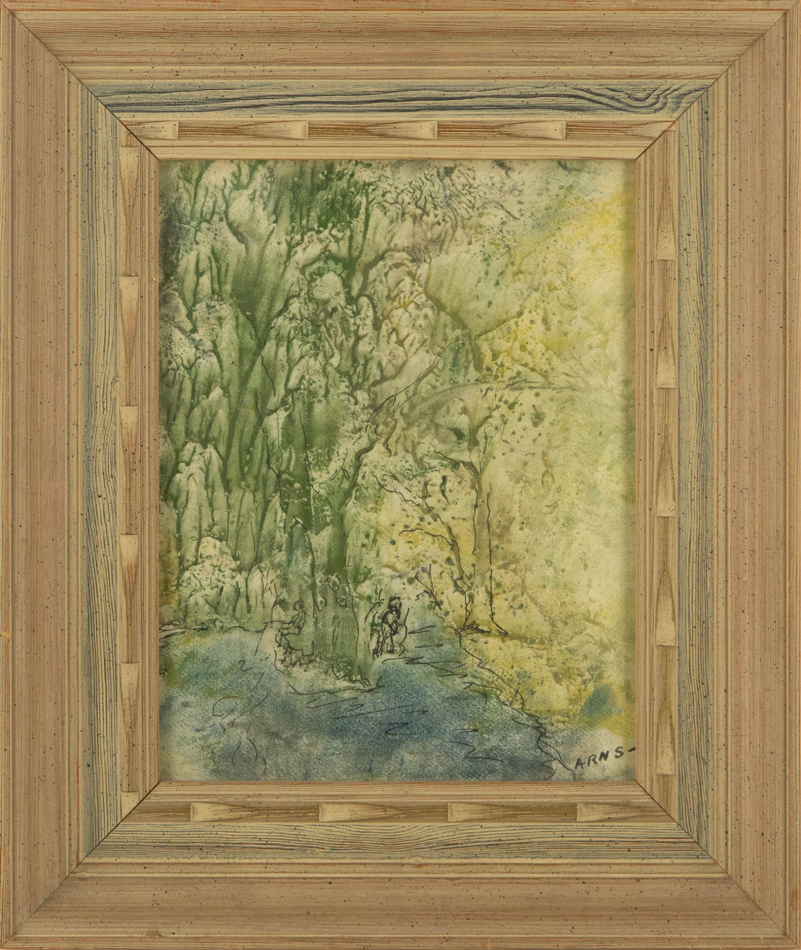 Alice Ravenel Huger Smith (1876 - 1958) Carolina Coast Landscape: Medium: Watercolor/Paper Style: Abstract Painting Size: 11 x 8.75 inches Frame Size: 15.75 x 13.25 inches Condition: This artwork is in good overall condition for its age. Signature: Signed Artist:Ali