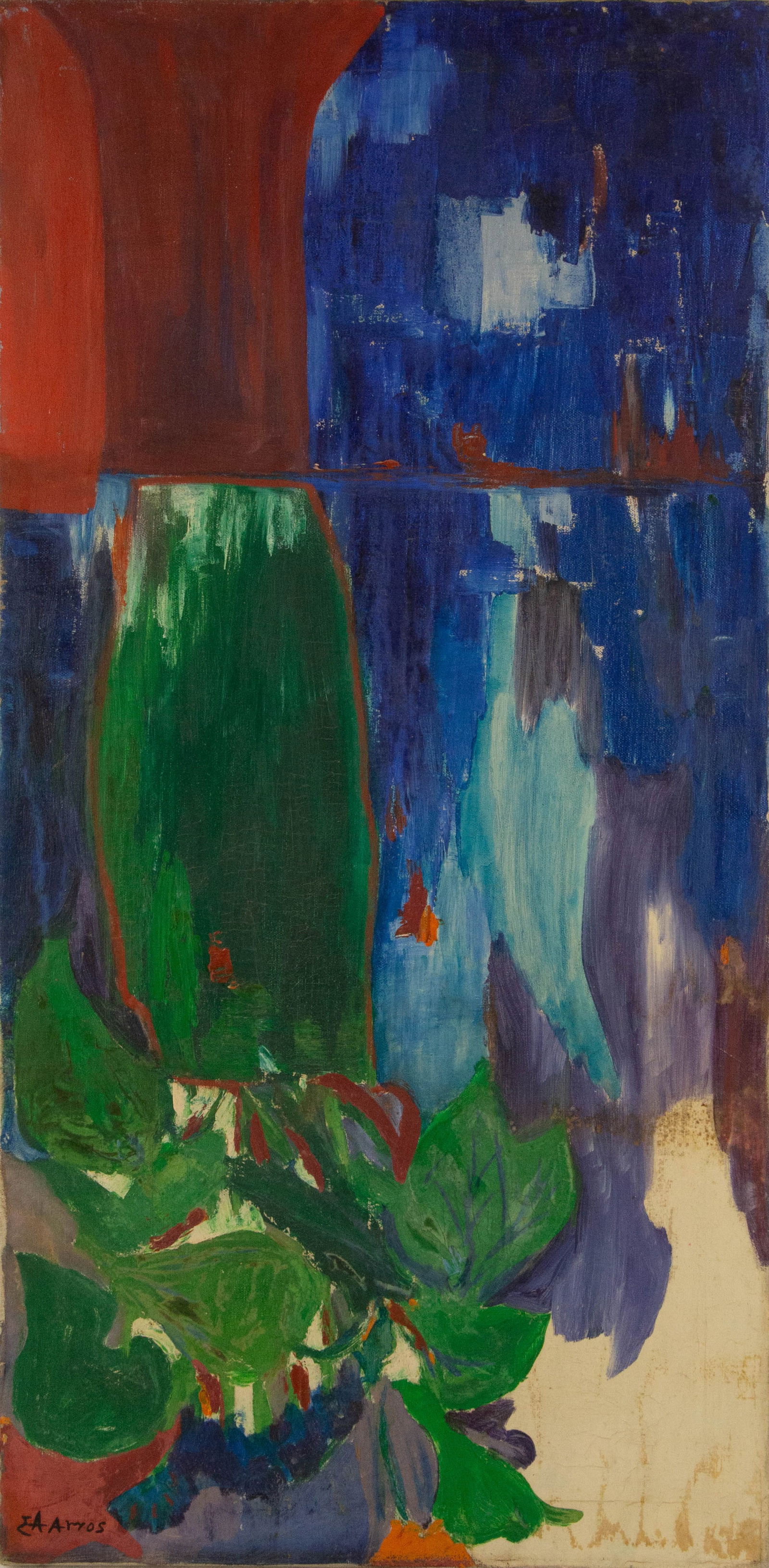 Theodoros Stamos ( Greek-American, 1922 - 1997 ) Abstract Oil On Canvas (1 of 15)