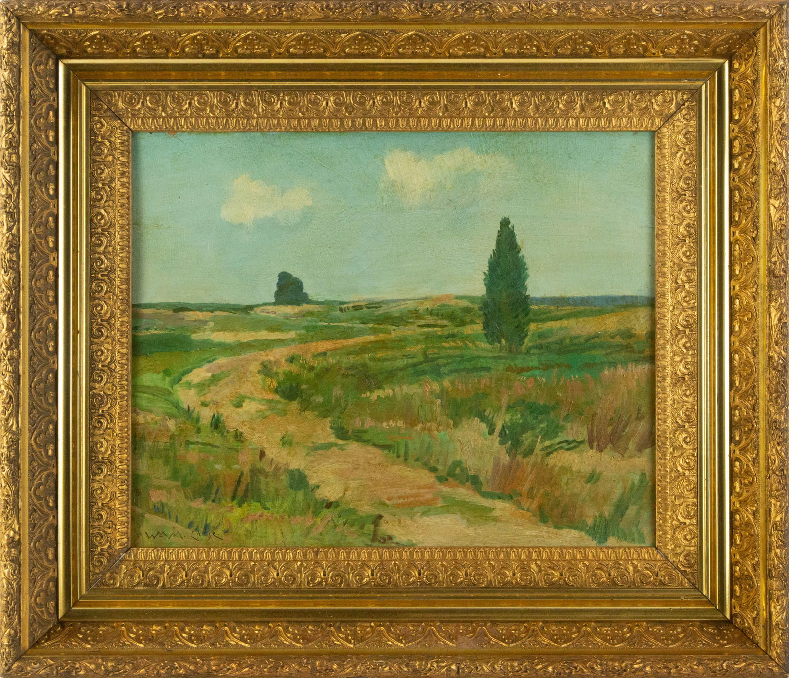 William Merritt Chase ( American, 1849 - 1916 ) Landscape Oil On Board (1 of 19)