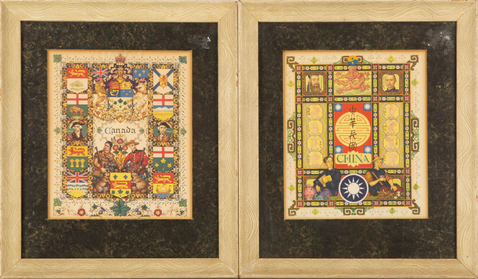 Arthur Szyk ( Polish, 1894-1951) Collage Print "Arthur Szyk - Visual History Of World Canada And Chi (1 of 11)