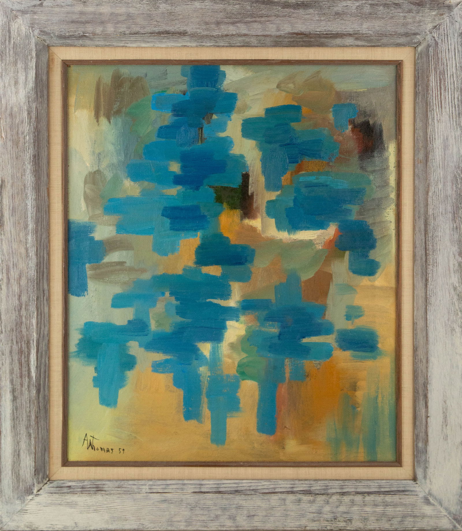 Alma Woodsey Thomas ( African-American, 1891 - 1978 ) Abstract Oil On Canvas: Medium: Oil On Canvas Style: Abstract Painting Size: 24 x 20 inches Frame Size: 31 x 27 inches Condition: This artwork is in good overall condition for its age. Signature: Hand-signed Artist: Alma Woo