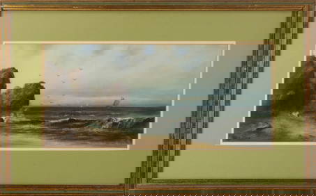 Alfred Thompson Bricher ( American, 1837-1908 ) Landscape Gouache (1 of 15)