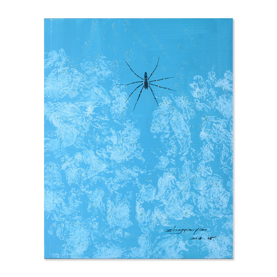 Modernist Original Oil Painting By Artist Qianqian Zhang: Title: Spider On Flower Medium: Oil on canvas Size: 15.5" x 19.5" Frame Size: Framing Option Available! Please Message Us For Details! Age: 2000s Condition: Good, no damage seen Artist: Qianqian Zhang
