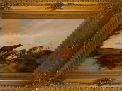 W. Gully Landscape Oil On Canvas
