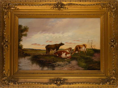 W. Gully Landscape Oil On Canvas: Medium: Oil On Canvas Style: Landscape Painting Size: 17.5 x 28 inches Frame Size: 29.5 x 39 inches Condition: This artwork is in good overall condition for its age. Signature: Hand-signed Artist: