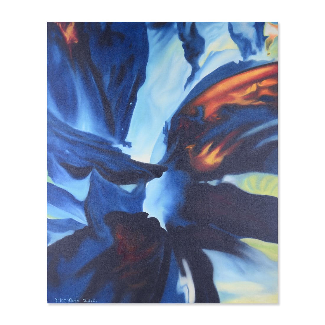 Large Abstract/Surrealist Original Oil "No. 39": Title: NO. 39 Medium: Oil on canvas Size: 45" x 37" Frame Size: Framing Option Available! Please Message Us For Details! Age: 2000s Condition: Good, no damage seen Artist: Jianping Chen Great for coll