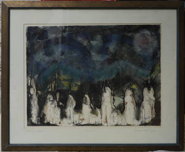 Francisco Bores Lopez (1898 - 1972) Watercolor on Paper: Subject: Modernist Scene Medium: Watercolor on Paper. Size: 18 x 24 inches Frame: 27 x 33 inches Condition: Great Overall Condition Signature: Signed lower right. Provenance: Private Collection of