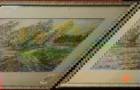 Edward Mitchell Bannister (1828 - 1901) Watercolor on Paper: Subject: Summer Landscape Medium: Watercolor on paper Size: 7 x 13 inches Frame: 11 x 17 inches Condition: Great overall condition. Signature: Signed Lower left. Provenance: Private Collection of