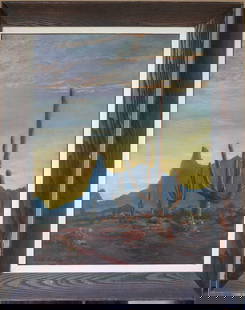 Edith Anne Hamlin (1902 - 1992) Oil on Canvas: Subject: Landscape Medium: Oil on Canvas Size: 32 x 24 inches Frame: 38 x 30 inches Condition: Great overall condition. Signature: Signed Lower left. Provenance: Private Collection of Long Island New