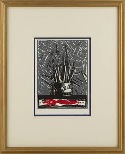 Jasper Johns ( American, 1930-) "" 3/100 Limited Edition Lithograph Still Life: Title: Medium: 3/100 Limited Edition Lithograph Painting Size: 10.5 x 7.5 inches Frame Size: 21.5 x 17.5 inches Condition: This artwork is in good condition for its age. Signature: Signed Artist: Jasp