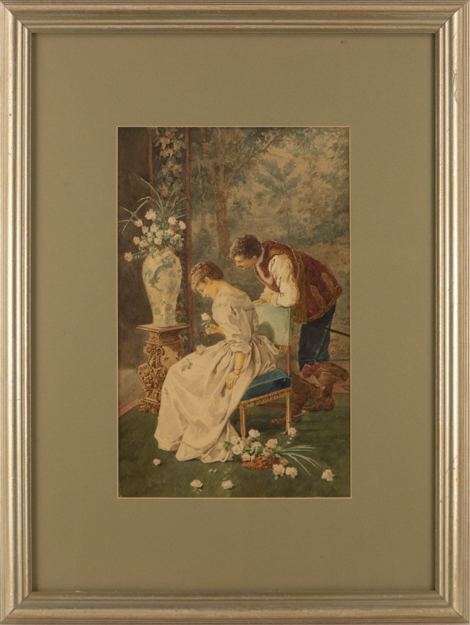 Henry Liverseege ( British, 1803 - 1832 ) "" Watercolor Portrait: Title: Medium: Watercolor Painting Size: 13.25 x 8.75 inches Frame Size: 22.5 x 17 inches Condition: This artwork is in good condition for its age. Signature: Signed Artist: Henry Liverseege ( British